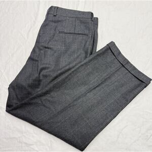 Britghes of Georgetowine 100% Wool Dres Pants Tailored Pleated 38x27 Dark Grey